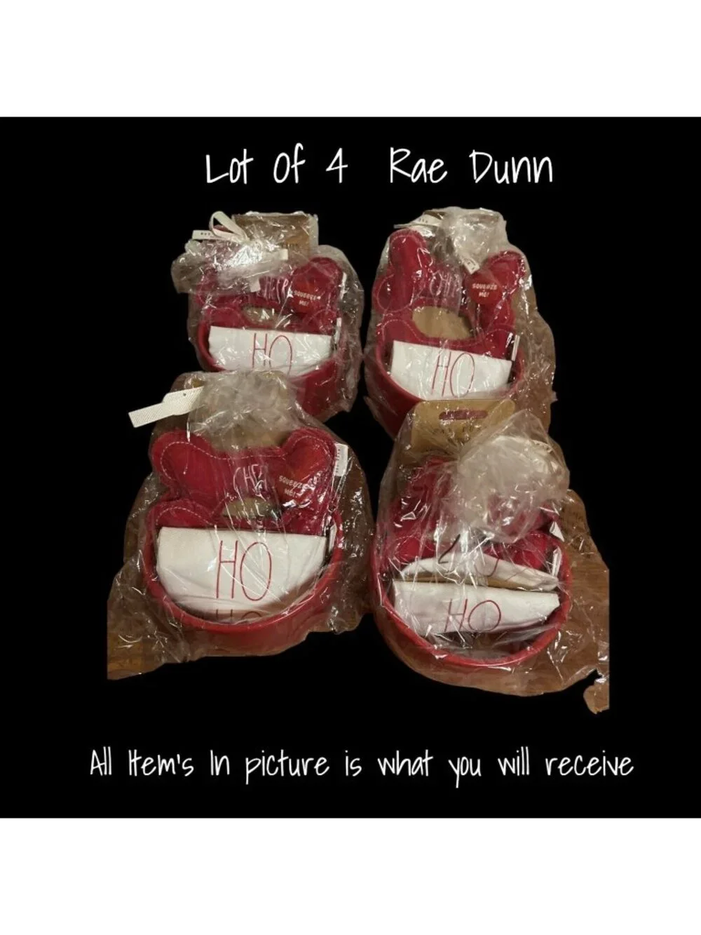 Rae Dunn Dog Toys Set Red Bowl and Bones 